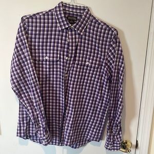 Michael Kors Men’s purple plaid button down shirt medium